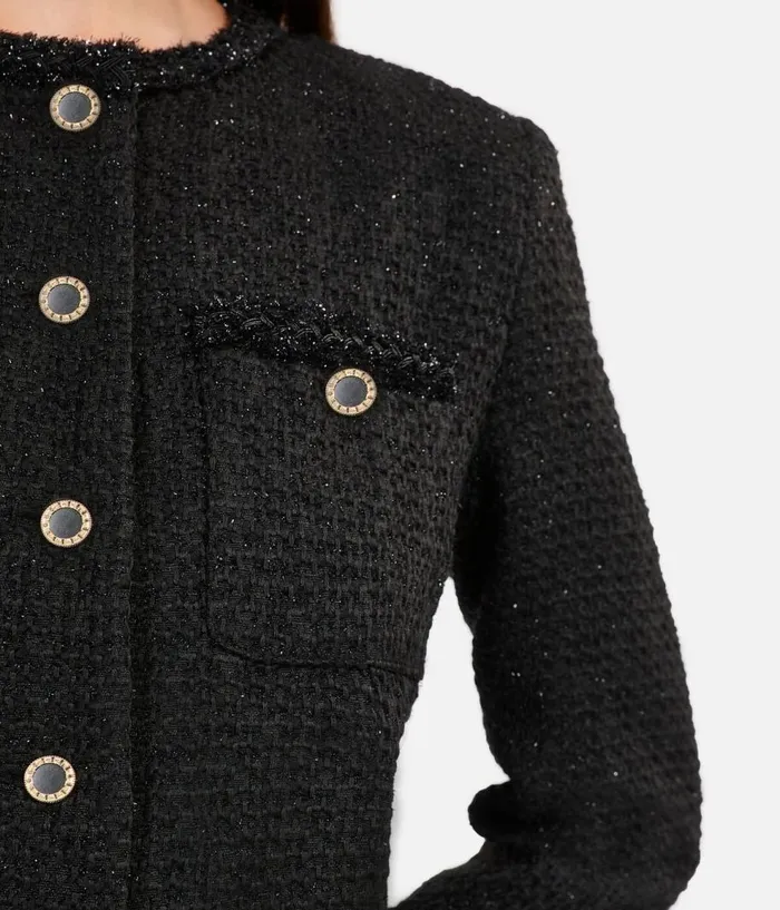 Women Dresses and Jumpsuits THE KOOPLES Short Black Tweed Dress Women Dresses and Jumpsuits THE KOOPLES Short Black Tweed Dress