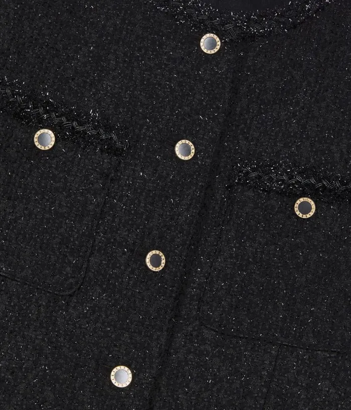 Women Dresses and Jumpsuits THE KOOPLES Short Black Tweed Dress Women Dresses and Jumpsuits THE KOOPLES Short Black Tweed Dress
