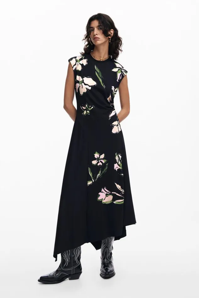 Women Dresses And Jumpsuits Desigual Asymmetric Floral Dress