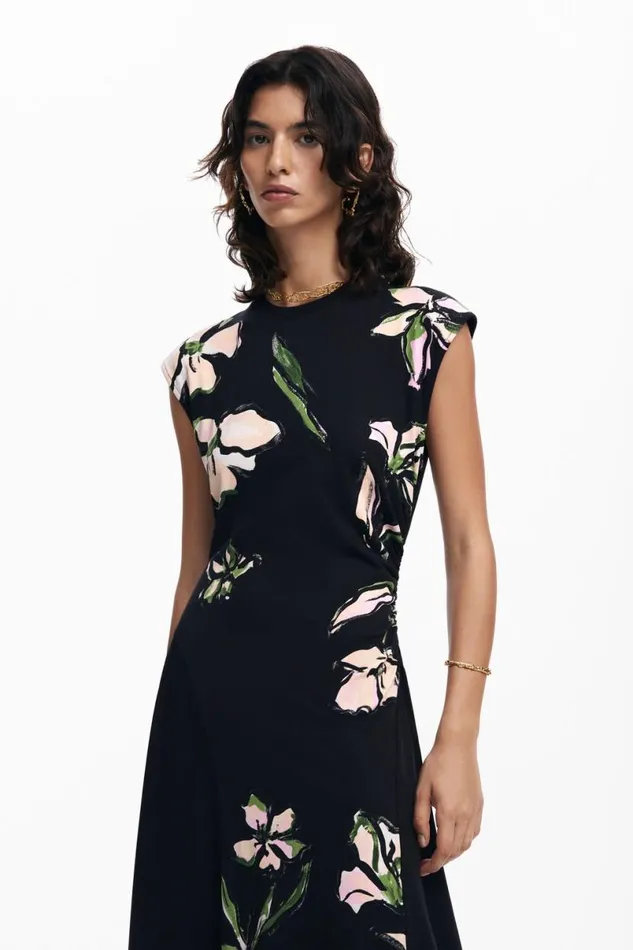 Women Dresses And Jumpsuits Desigual Asymmetric Floral Dress