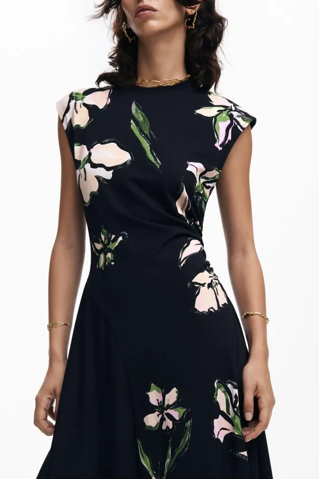 Women Dresses And Jumpsuits Desigual Asymmetric Floral Dress