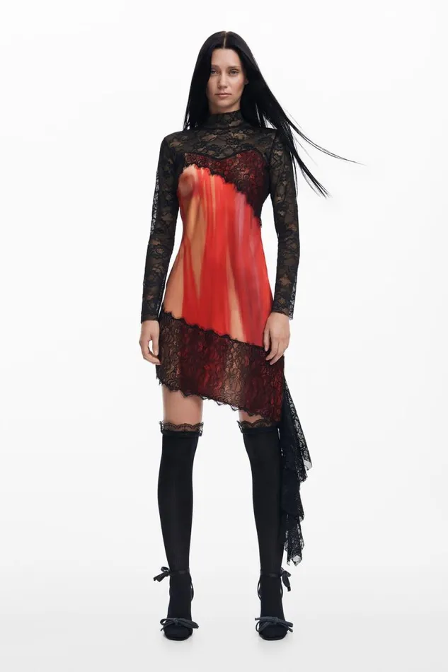 Women Dresses And Jumpsuits Desigual Mara Escot Combined Dress