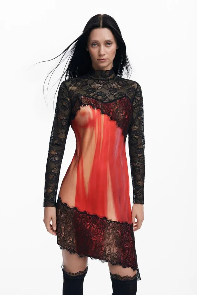 Women Dresses And Jumpsuits Desigual Mara Escot Combined Dress