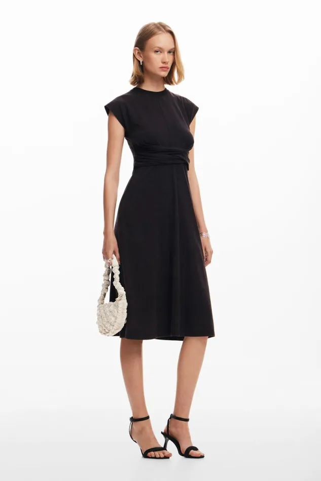 Women Dresses And Jumpsuits Desigual Ruched Midi Dress