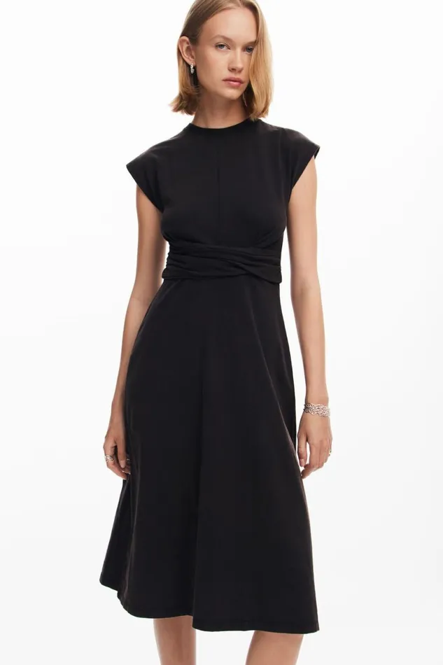 Women Dresses And Jumpsuits Desigual Ruched Midi Dress