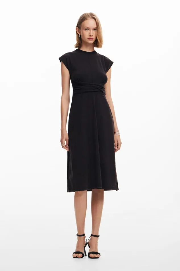 Women Dresses And Jumpsuits Desigual Ruched Midi Dress