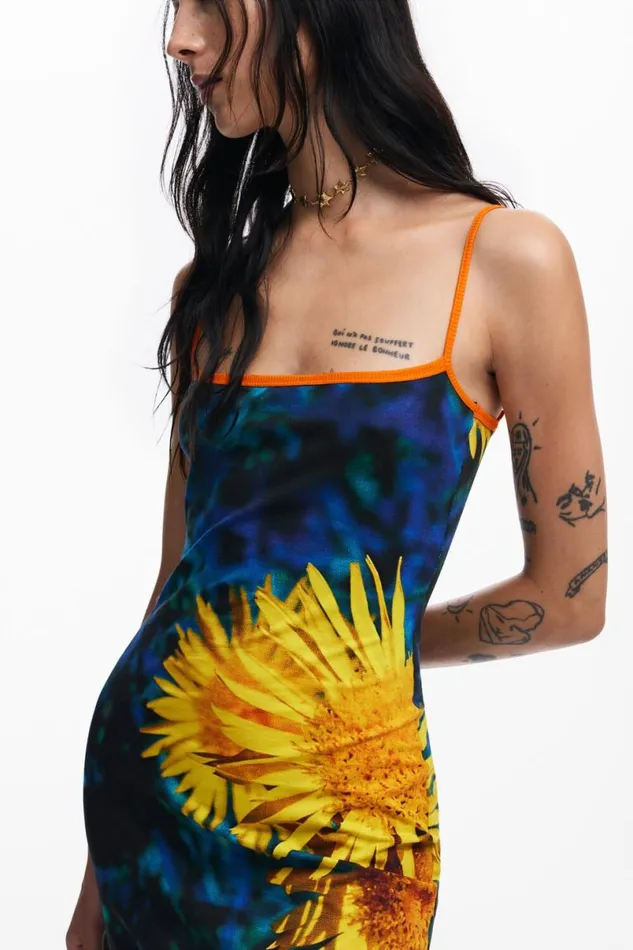 Women Dresses And Jumpsuits Desigual Sunflower Midi Dress