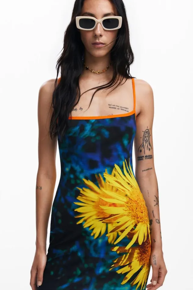 Women Dresses And Jumpsuits Desigual Sunflower Midi Dress