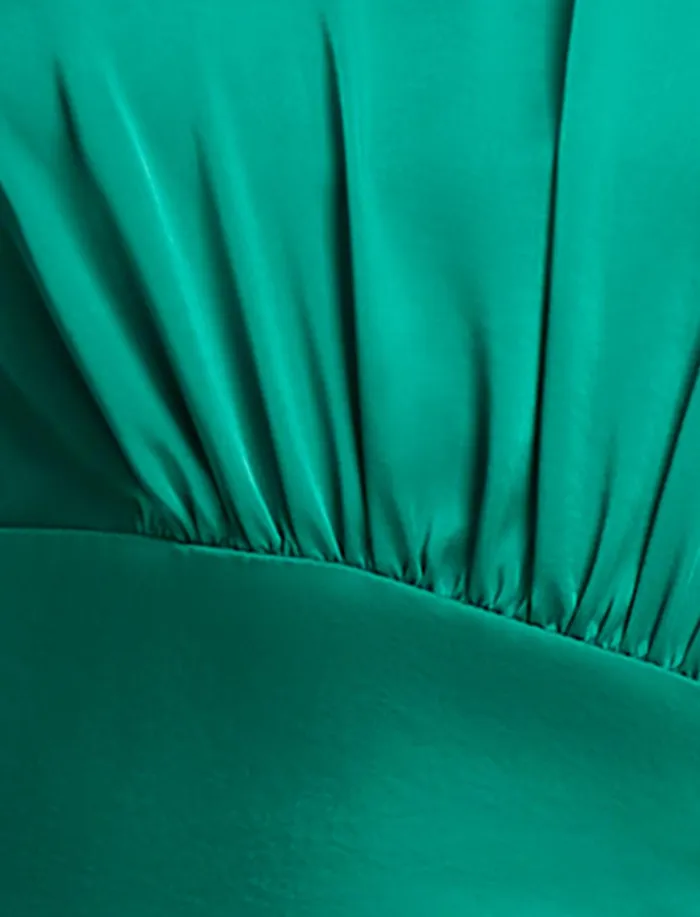 Women Dresses BCBG Green Anwen Ruched Mini Dress Green