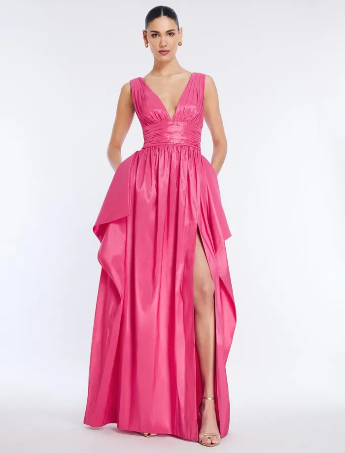 Women Dresses BCBG Phoenix Plunging VNeck Gown Bright Rose