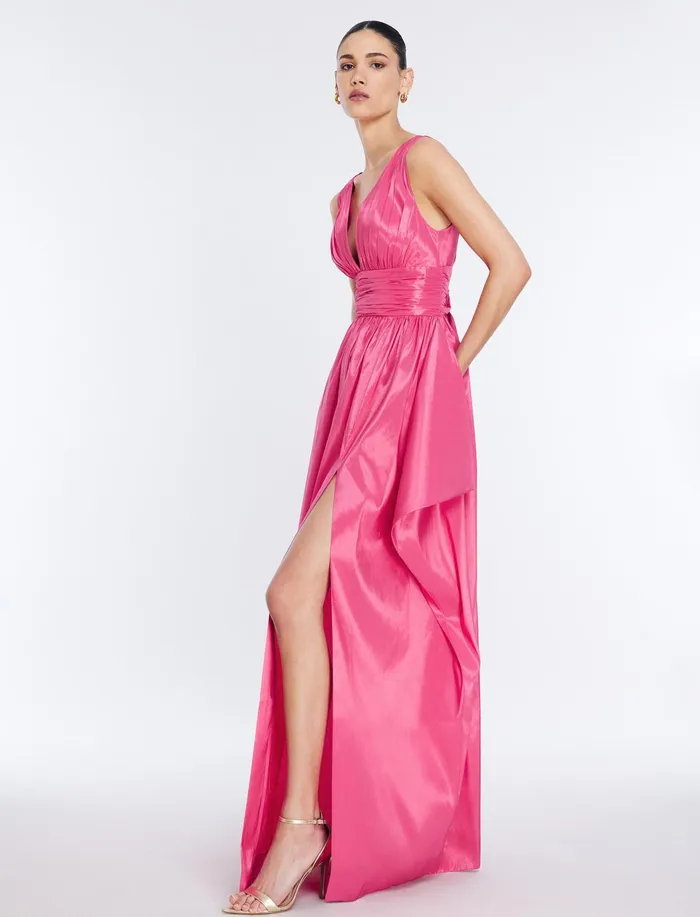 Women Dresses BCBG Phoenix Plunging VNeck Gown Bright Rose