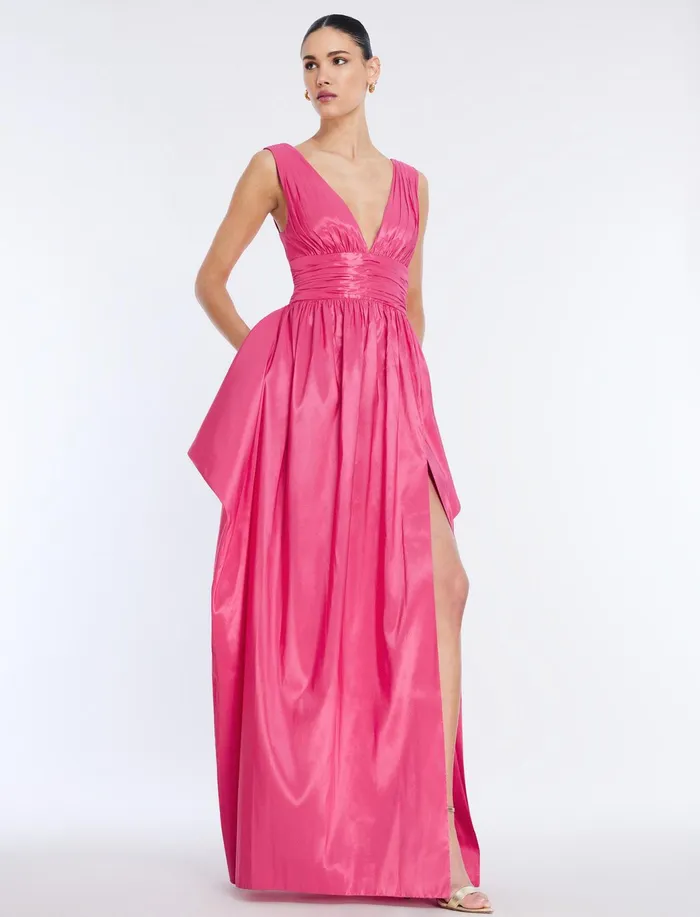 Women Dresses BCBG Phoenix Plunging VNeck Gown Bright Rose