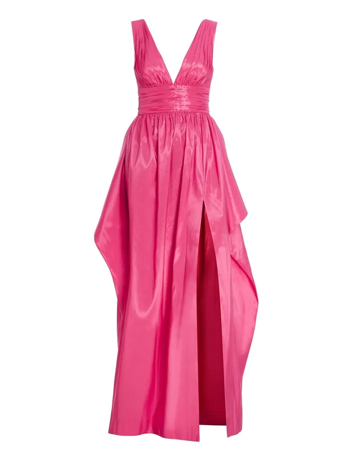 Women Dresses BCBG Phoenix Plunging VNeck Gown Bright Rose