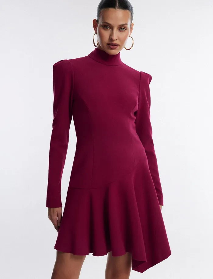 Women Dresses BCBG Pink Guinevere NeckTie Mini Dress Granite