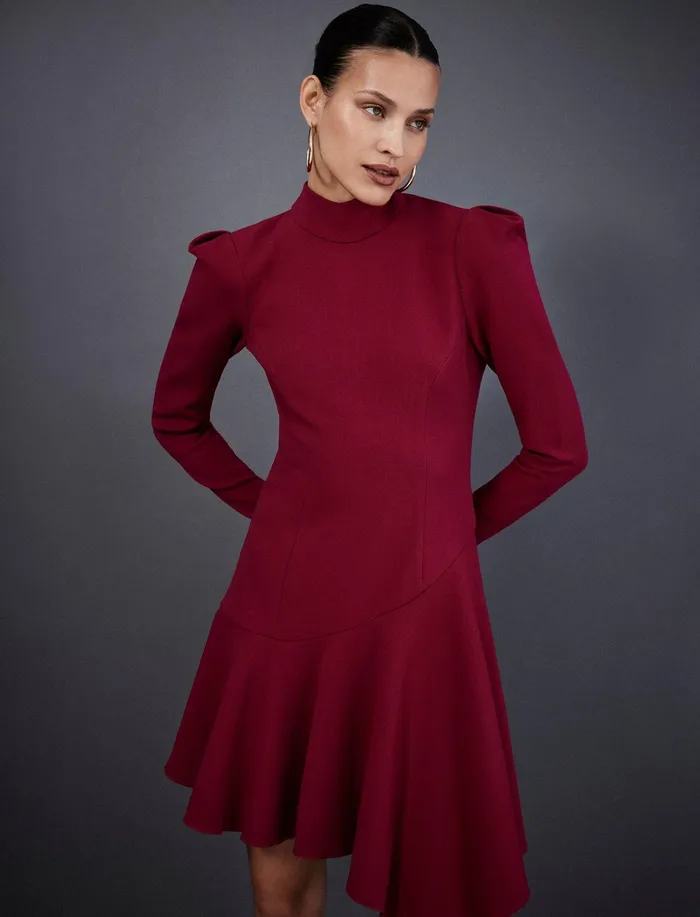 Women Dresses BCBG Pink Guinevere NeckTie Mini Dress Granite