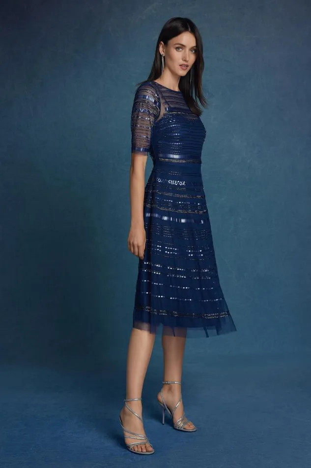 Women Dresses Johnny Was BEAD FEST DRESS Navy Women Dresses Johnny Was BEAD FEST DRESS Navy