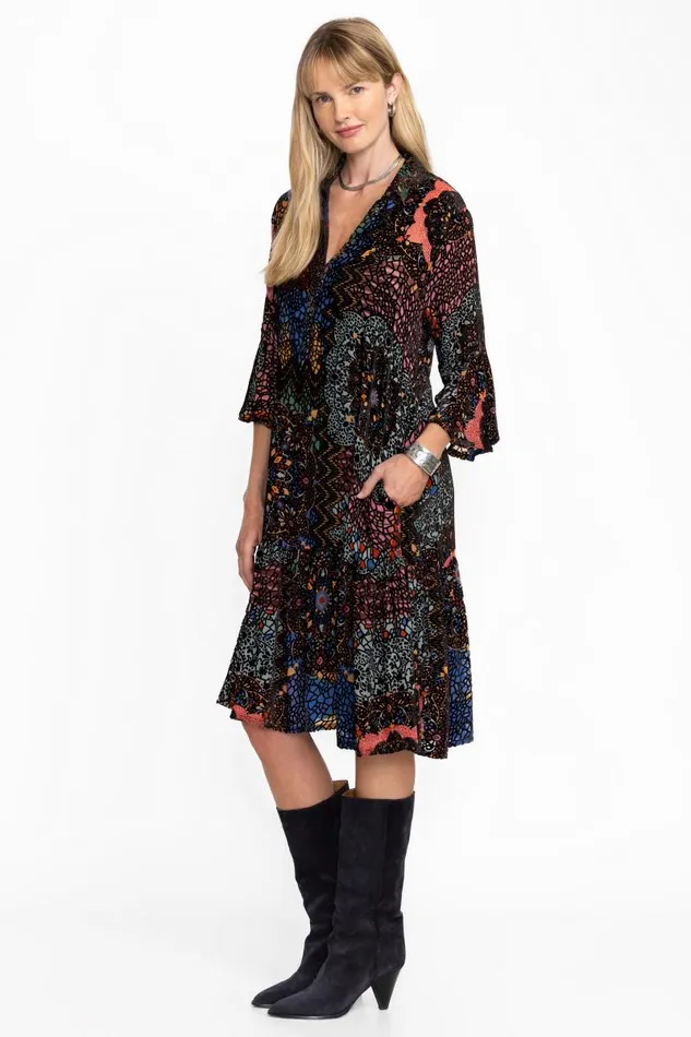 Women Dresses Johnny Was NASH MIDI BURNOUT DRESS Nava Burnout Women Dresses Johnny Was NASH MIDI BURNOUT DRESS Nava Burnout