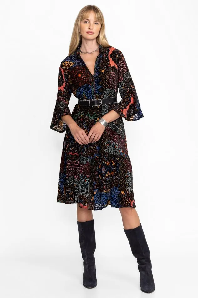 Women Dresses Johnny Was NASH MIDI BURNOUT DRESS Nava Burnout Women Dresses Johnny Was NASH MIDI BURNOUT DRESS Nava Burnout