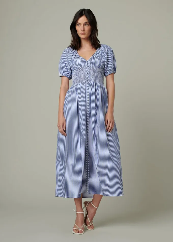 Women Dresses Jumpsuits Joe039s Jeans THE MONET DRESS Navy White Stripe