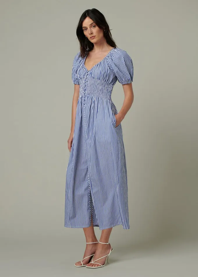 Women Dresses Jumpsuits Joe039s Jeans THE MONET DRESS Navy White Stripe