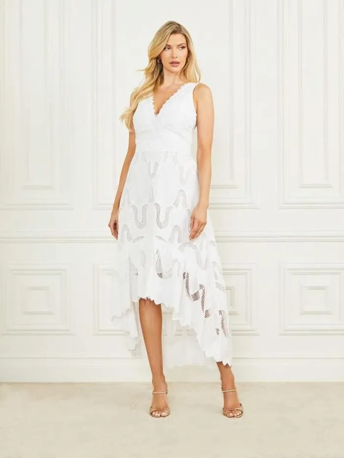 Women Dresses Marciano Anjelica Embroidered Dress Blanc Pur