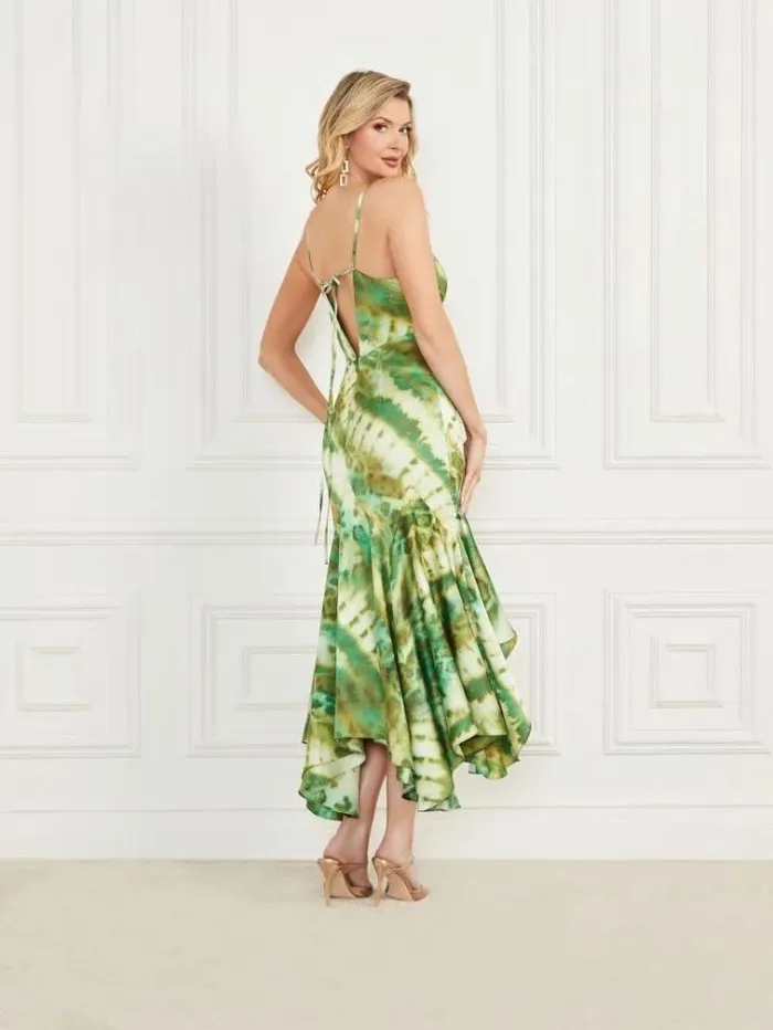 Women Dresses Marciano Waterfall Printed Satin Dress Elusive Print Women Dresses Marciano Waterfall Printed Satin Dress Elusive Print