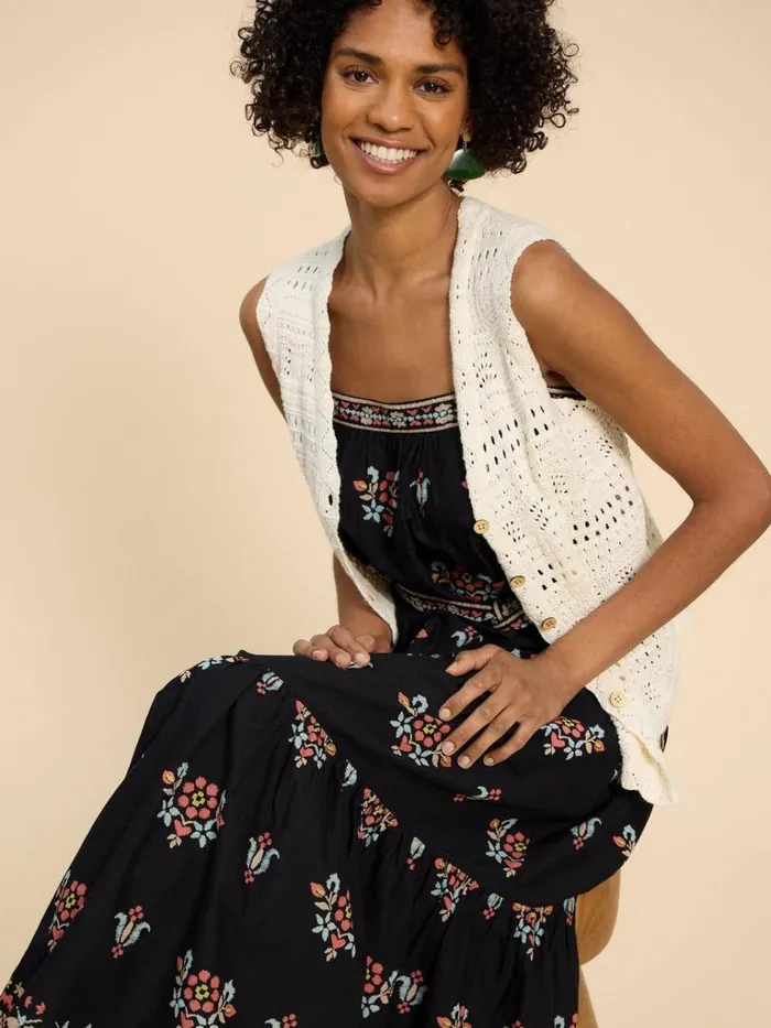 Women DRESSES White Stuff Fiona Maxi Dress Black Print