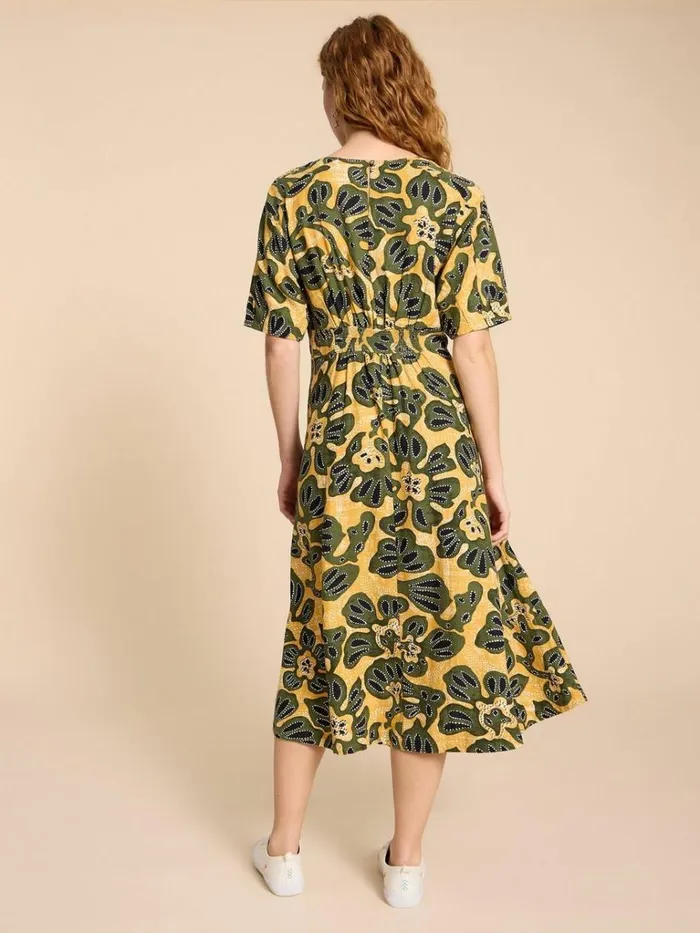 Women DRESSES White Stuff Kate Linen Blend Dress Chartreuse Print Women DRESSES White Stuff Kate Linen Blend Dress Chartreuse Print