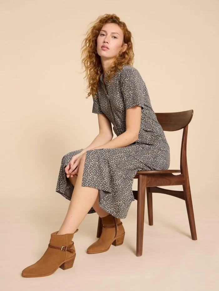 Women DRESSES White Stuff Rua Jersey Print Midi Dress Black Print Women DRESSES White Stuff Rua Jersey Print Midi Dress Black Print