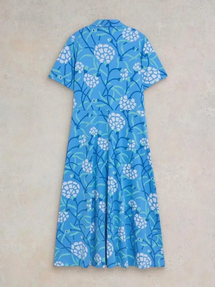 Women DRESSES White Stuff Rua Jersey Print Midi Dress Blue Multi Women DRESSES White Stuff Rua Jersey Print Midi Dress Blue Multi