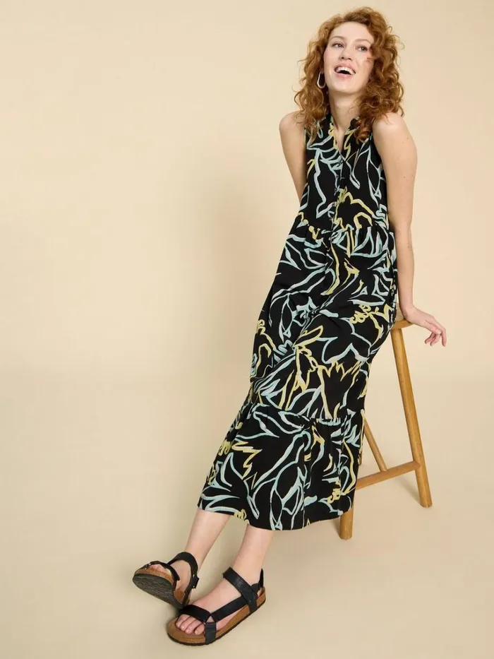 Women DRESSES White Stuff Sonia Jersey Maxi Dress Black Print