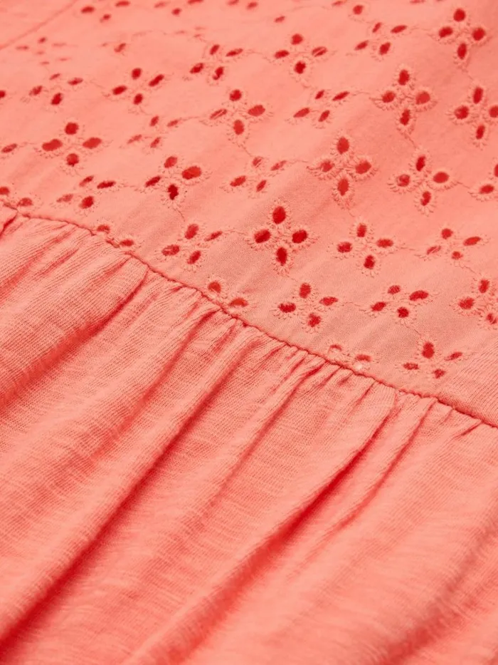 Women DRESSES White Stuff Violet Broderie Jersey Dress Bright Orange Women DRESSES White Stuff Violet Broderie Jersey Dress Bright Orange