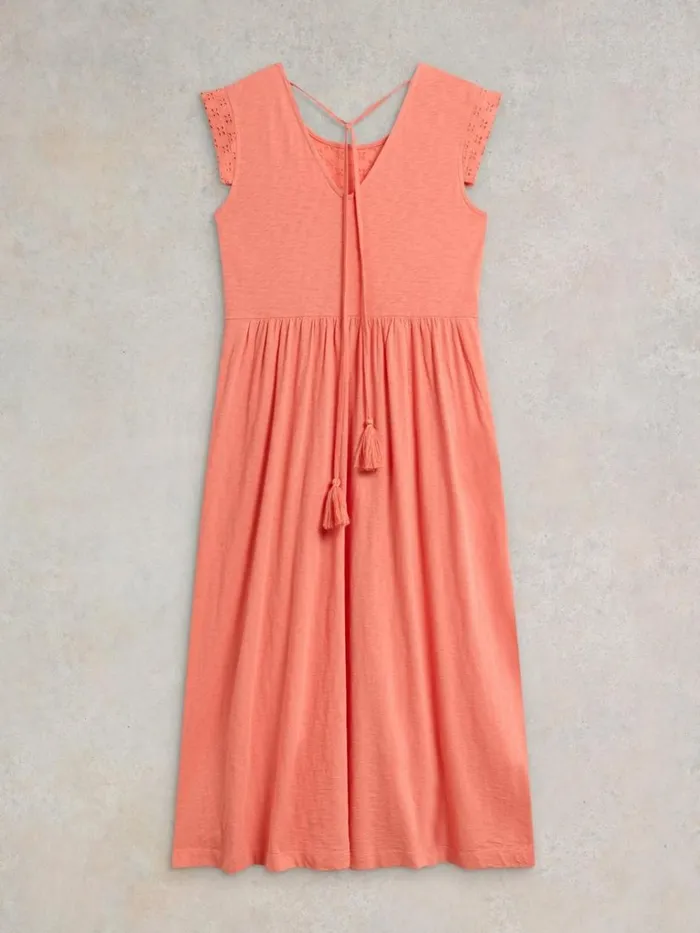 Women DRESSES White Stuff Violet Broderie Jersey Dress Bright Orange Women DRESSES White Stuff Violet Broderie Jersey Dress Bright Orange