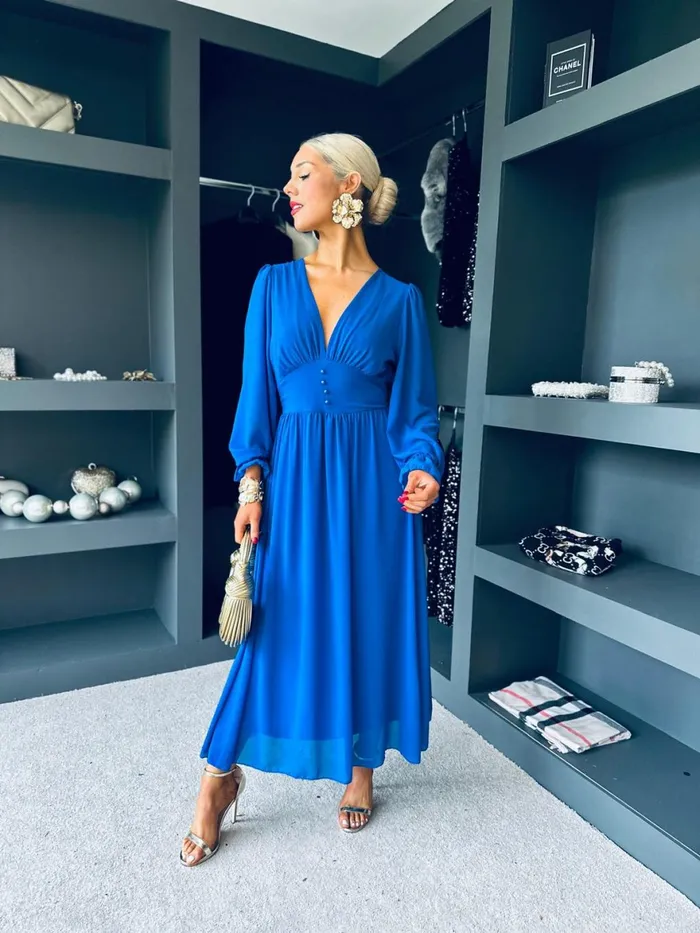 Women Evening Dress Canella Lane Cliona Banded Midi Dress Royal