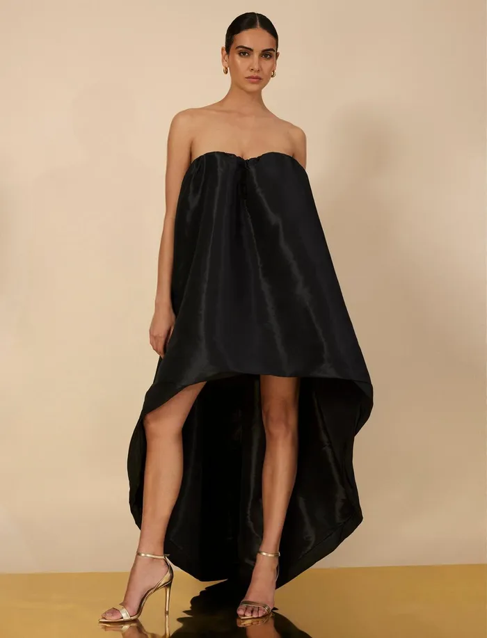 Women Evening Dresses and Gowns BCBG Bronwen Strapless HighLow Gown Black