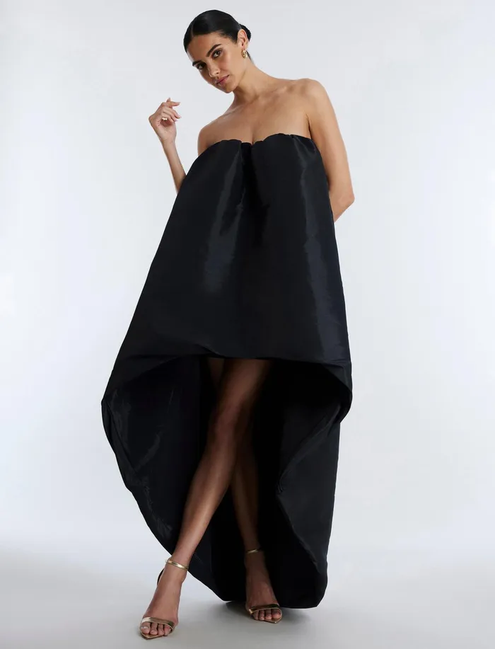 Women Evening Dresses and Gowns BCBG Bronwen Strapless HighLow Gown Black