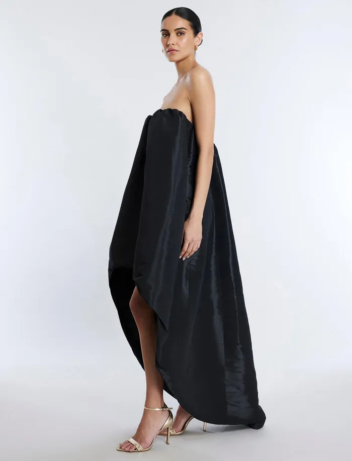 Women Evening Dresses and Gowns BCBG Bronwen Strapless HighLow Gown Black