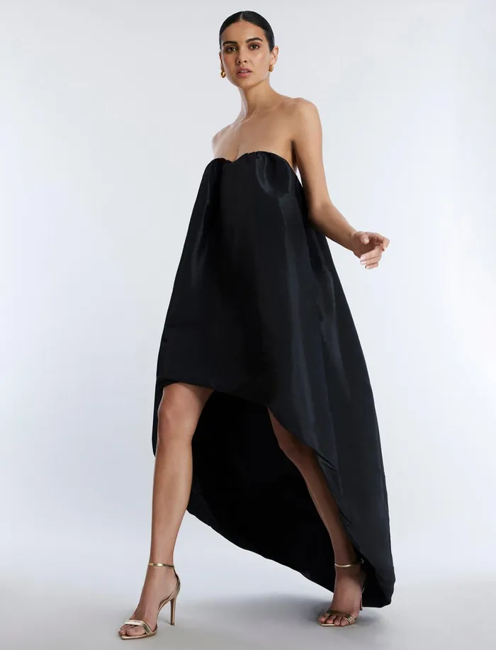 Women Evening Dresses and Gowns BCBG Bronwen Strapless HighLow Gown Black