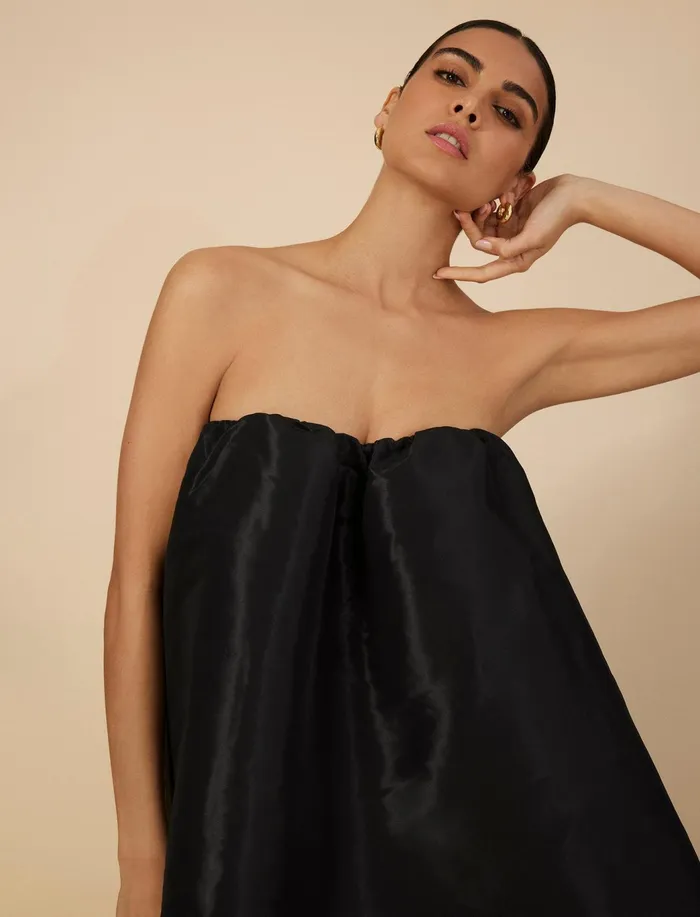 Women Evening Dresses and Gowns BCBG Bronwen Strapless HighLow Gown Black