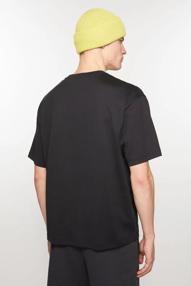 Women Face Logo Tshirt 8211 Relaxed Fit Black Acne Studios Tshirts