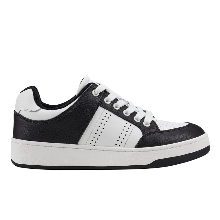 Women Flynnt Laceup Sneaker WhiteBlack Loafers and Flats Marc Fisher
