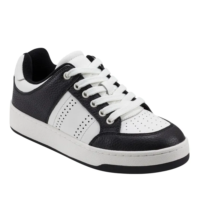 Women Flynnt Laceup Sneaker WhiteBlack Loafers and Flats Marc Fisher