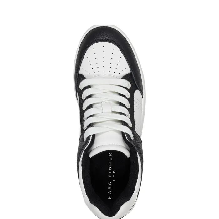 Women Flynnt Laceup Sneaker WhiteBlack Loafers and Flats Marc Fisher