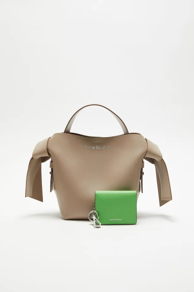 Women Folded Leather Wallet Green Acne Studios Small Leather Goods