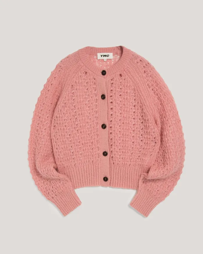 Women Foxtail Cardigan Pink YMC Knitwear