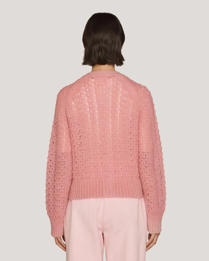 Women Foxtail Cardigan Pink YMC Knitwear