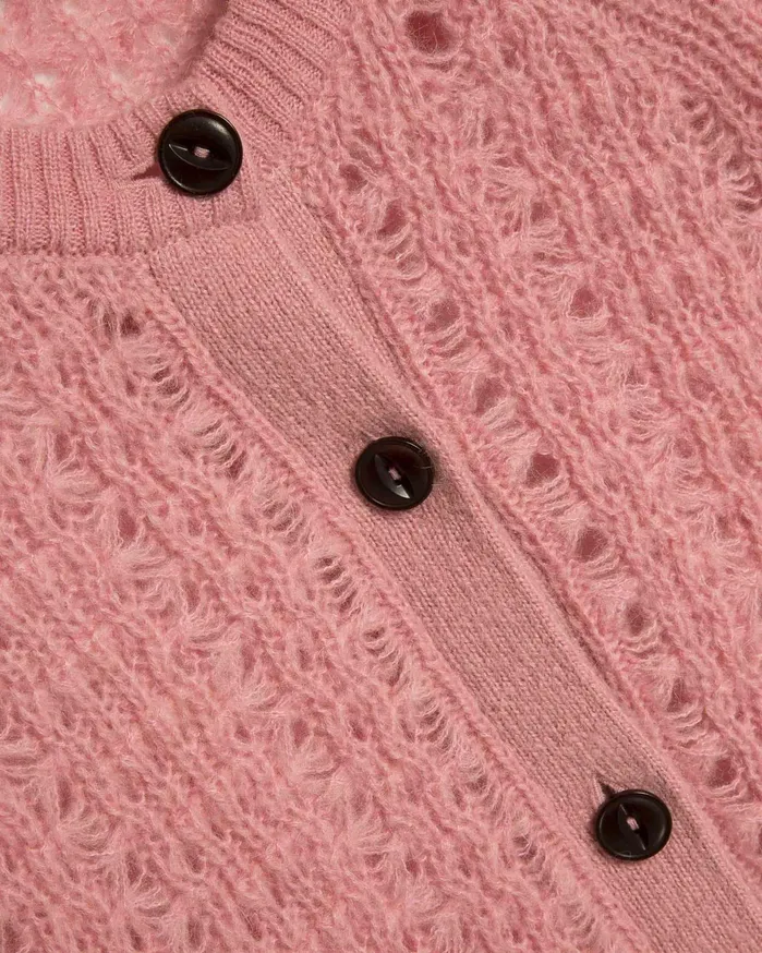 Women Foxtail Cardigan Pink YMC Knitwear