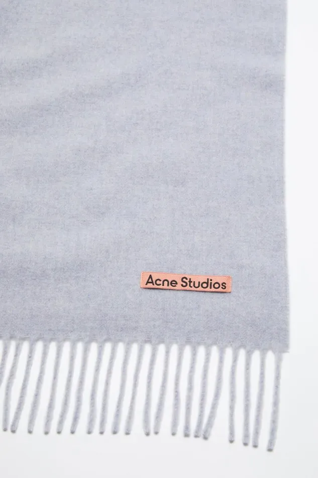 Women Fringe Wool Scarf 8211 Oversized Powder Blue Meacutelange Acne Studios Scarves