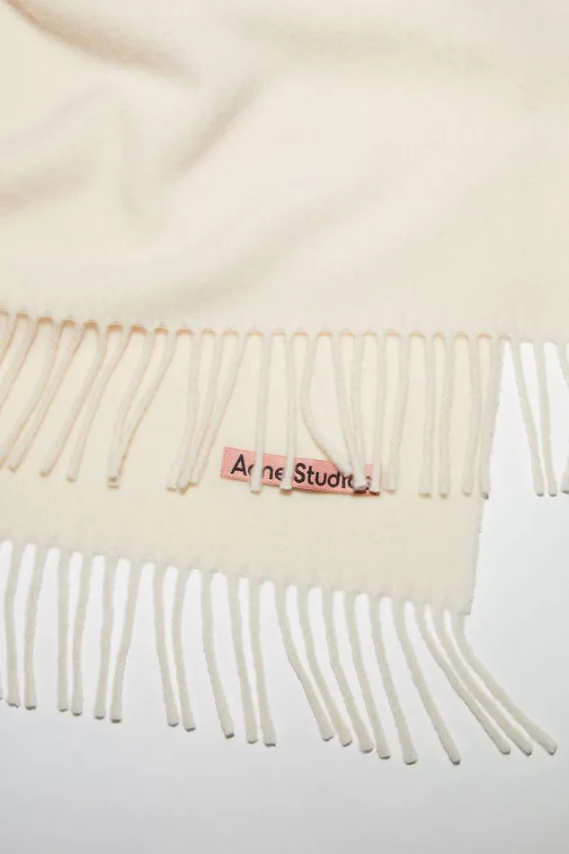 Women Fringe Wool Scarf 8211 Oversized Warm White Acne Studios Scarves