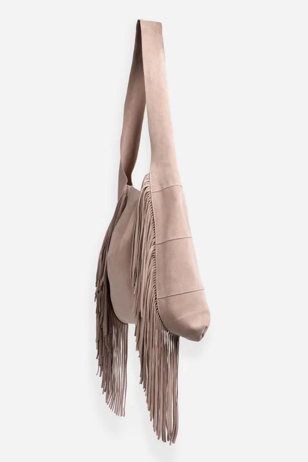 Women Handbags Johnny Was ITALIAN SUEDE FRINGE HOBO Shell